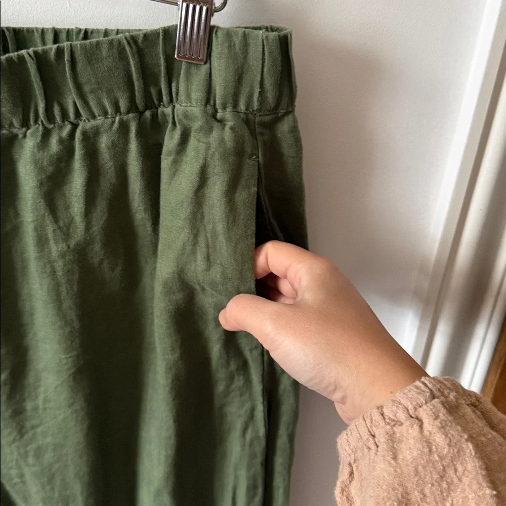 Zara 100% Linen Pull On Trouser Relaxed Pants. Size L - Picture 4 of 7